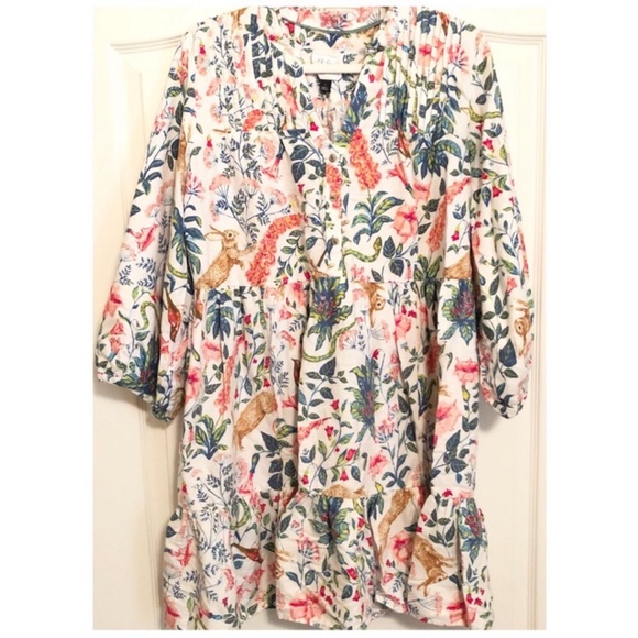 Anthropologie x Kelly Louise Judd Whimsical Forest Flannel Sleep Mini Dress - Picture 5 of 10